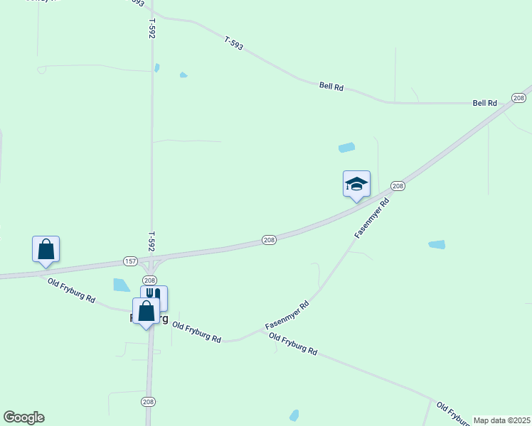 map of restaurants, bars, coffee shops, grocery stores, and more near in Fryburg