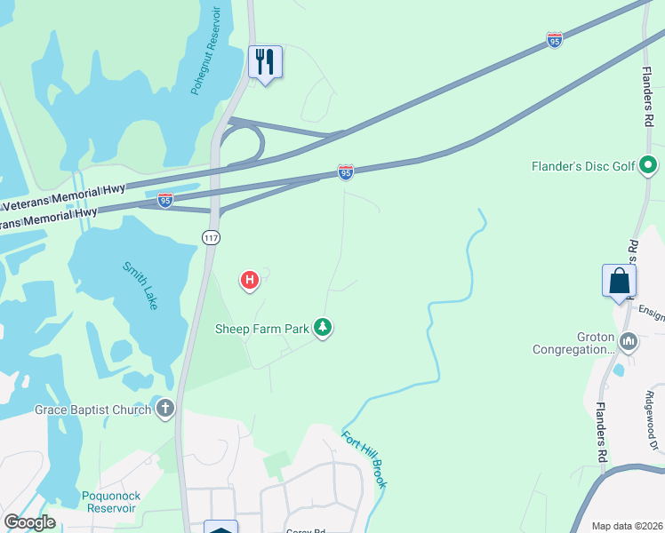 map of restaurants, bars, coffee shops, grocery stores, and more near 346 Hazelnut Hill Road in Groton