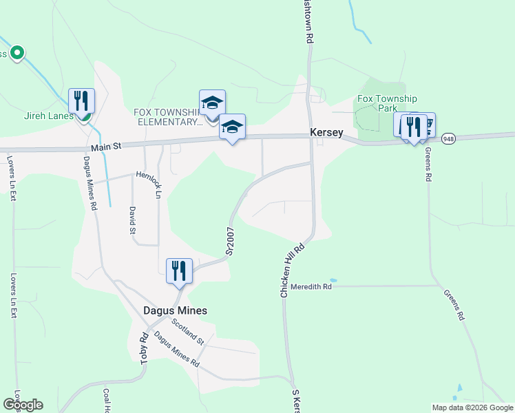 map of restaurants, bars, coffee shops, grocery stores, and more near 131 Sr2007 in Kersey