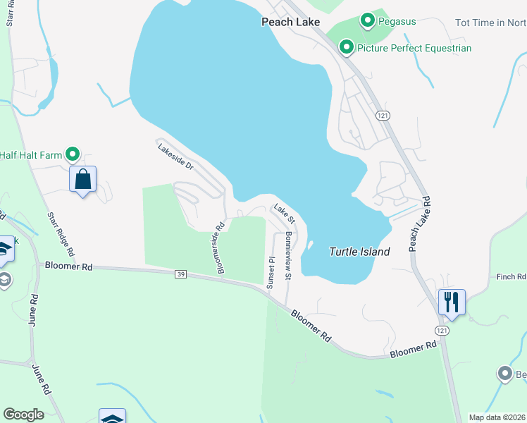 map of restaurants, bars, coffee shops, grocery stores, and more near 79 Cove Road in North Salem