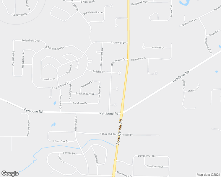 map of restaurants, bars, coffee shops, grocery stores, and more near 33701 Harrow Court in Solon