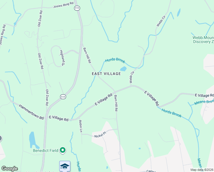 map of restaurants, bars, coffee shops, grocery stores, and more near 455 Barn Hill Road in Monroe