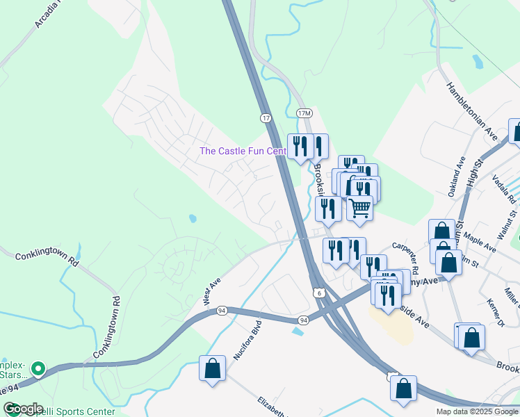 map of restaurants, bars, coffee shops, grocery stores, and more near 402 Knollcrest Lane in Chester