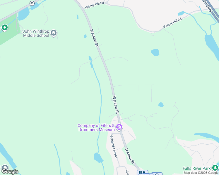 map of restaurants, bars, coffee shops, grocery stores, and more near 210 Warsaw Street in Deep River