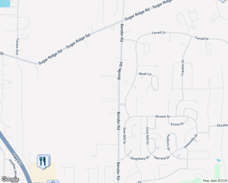 map of restaurants, bars, coffee shops, grocery stores, and more near 9192 Bender Road in North Ridgeville