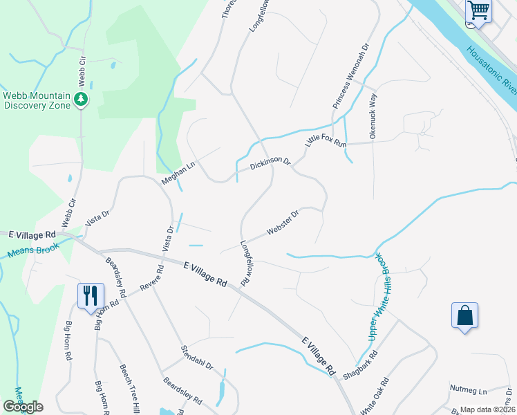 map of restaurants, bars, coffee shops, grocery stores, and more near 41 Longfellow Road in Shelton