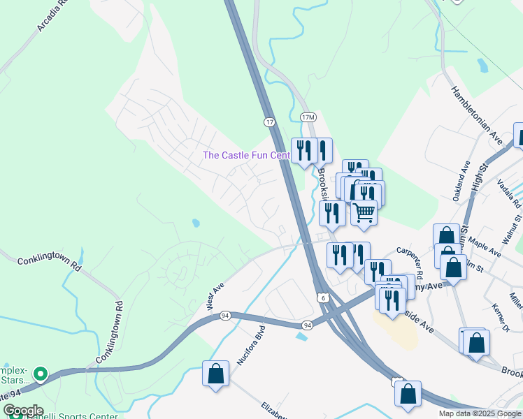 map of restaurants, bars, coffee shops, grocery stores, and more near 318 Knollcrest Lane in Chester