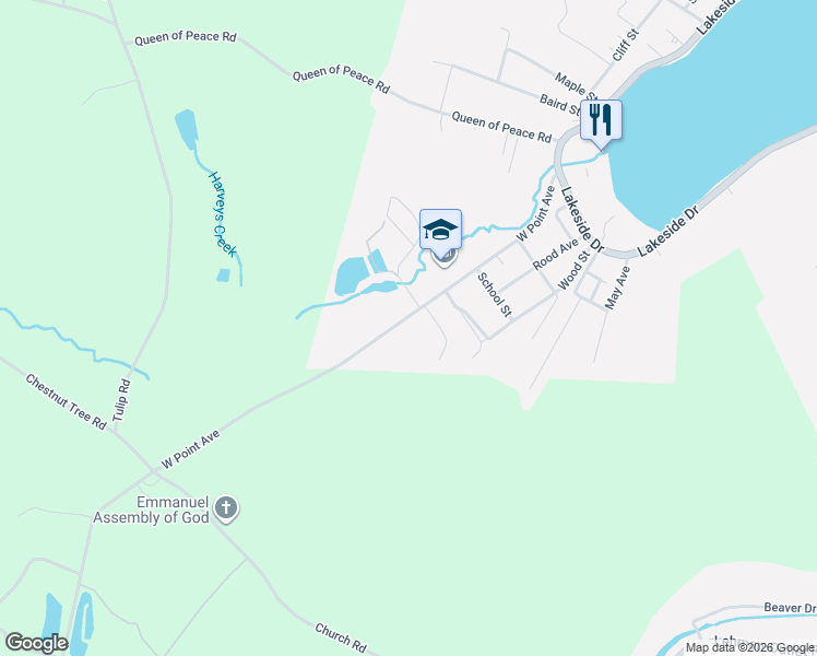 map of restaurants, bars, coffee shops, grocery stores, and more near 24-98 Sr1055 in Harveys Lake
