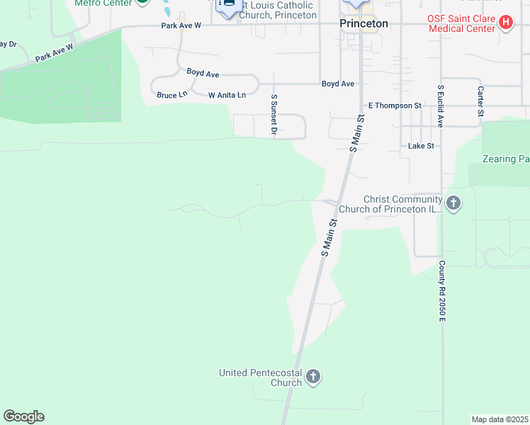 map of restaurants, bars, coffee shops, grocery stores, and more near 400 West Bryant Circle Drive in Princeton