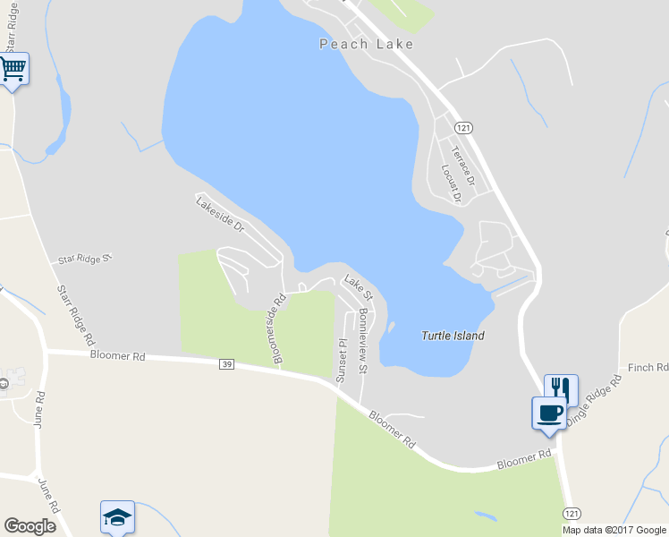 map of restaurants, bars, coffee shops, grocery stores, and more near 79 Cove Road in North Salem