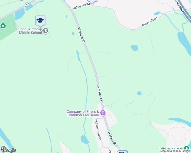 map of restaurants, bars, coffee shops, grocery stores, and more near 210 Warsaw Street in Deep River