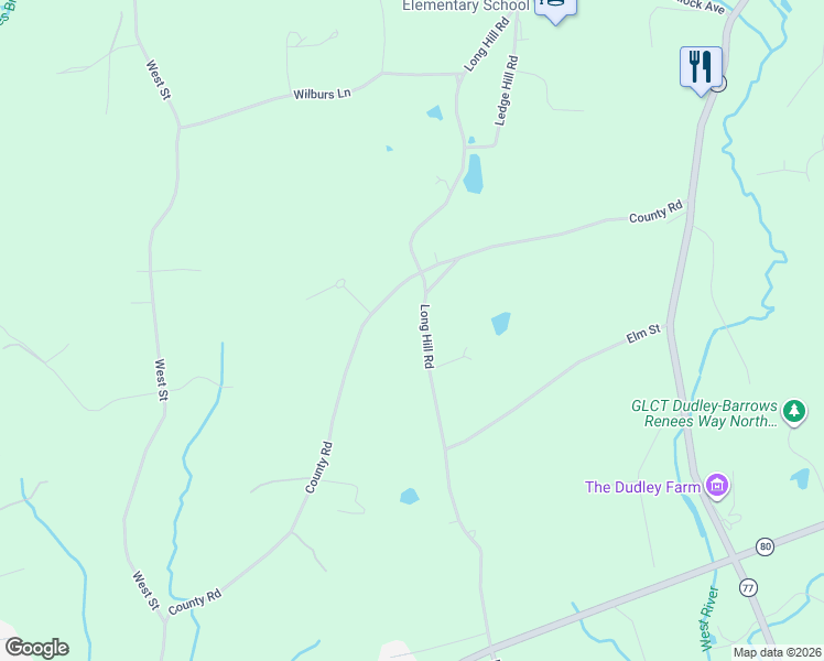 map of restaurants, bars, coffee shops, grocery stores, and more near 2864 Long Hill Road in Guilford