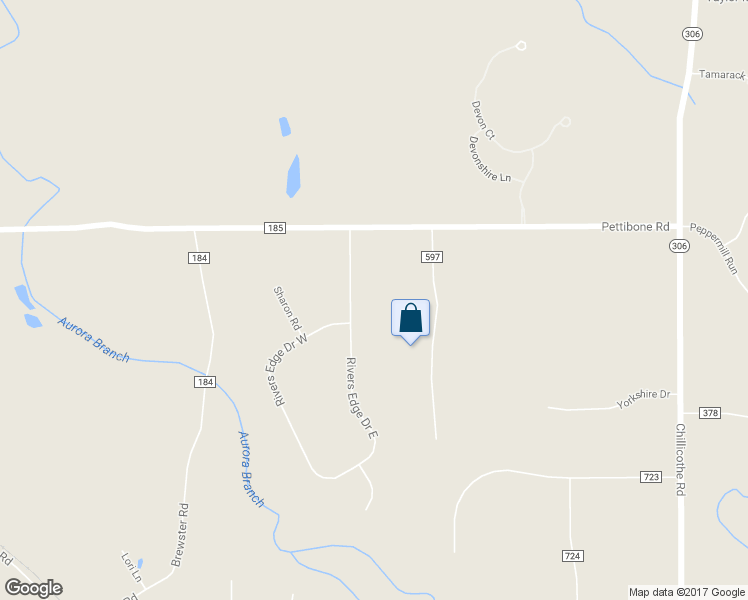 map of restaurants, bars, coffee shops, grocery stores, and more near 18765 Rivers Edge Drive East in Chagrin Falls