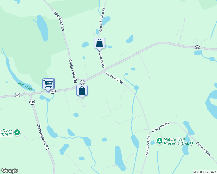 map of restaurants, bars, coffee shops, grocery stores, and more near 6 Westbrook Road in Deep River