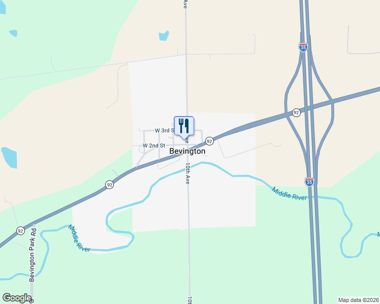 map of restaurants, bars, coffee shops, grocery stores, and more near in Bevington