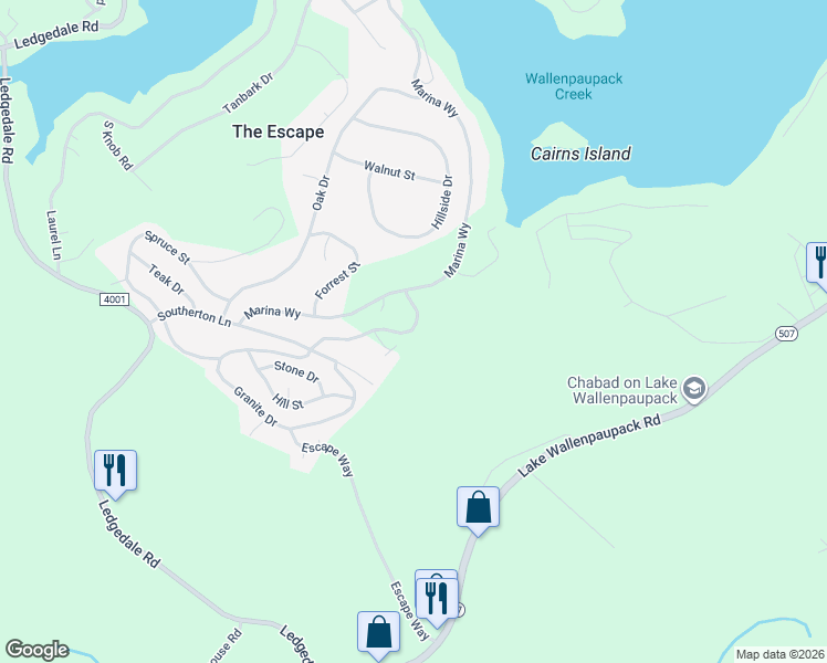 map of restaurants, bars, coffee shops, grocery stores, and more near 136 Granite Dr in Greentown