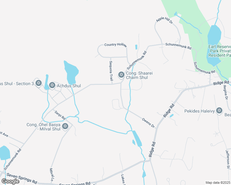 map of restaurants, bars, coffee shops, grocery stores, and more near 225 Schunnemunk Road in Woodbury