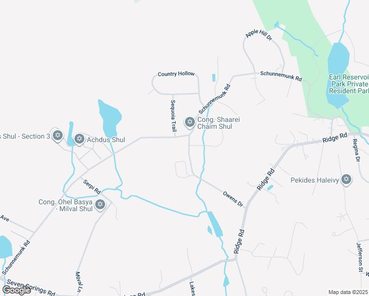 map of restaurants, bars, coffee shops, grocery stores, and more near 225 Schunnemunk Road in Woodbury