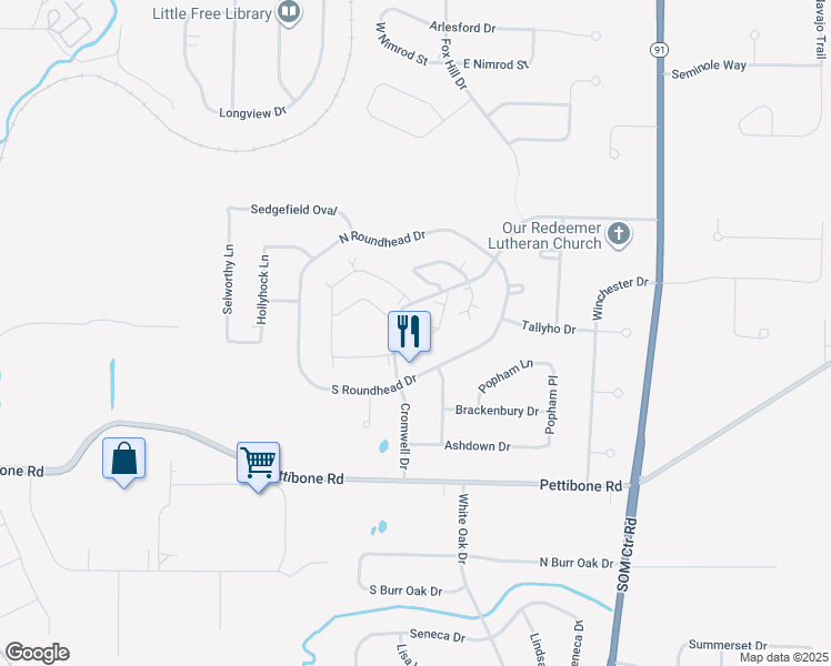 map of restaurants, bars, coffee shops, grocery stores, and more near 32300 Monroe Court in Solon