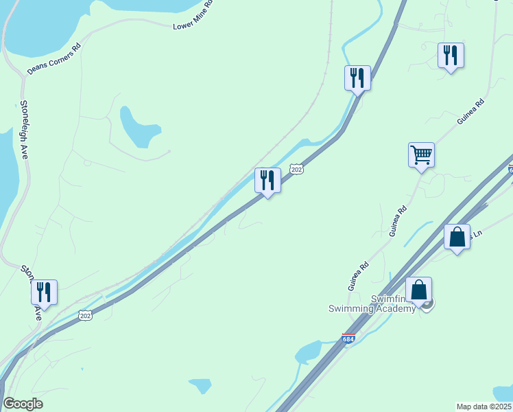 map of restaurants, bars, coffee shops, grocery stores, and more near 174 New York 22 in Brewster