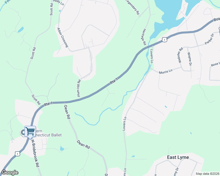map of restaurants, bars, coffee shops, grocery stores, and more near 2 Naomi Lane in East Lyme