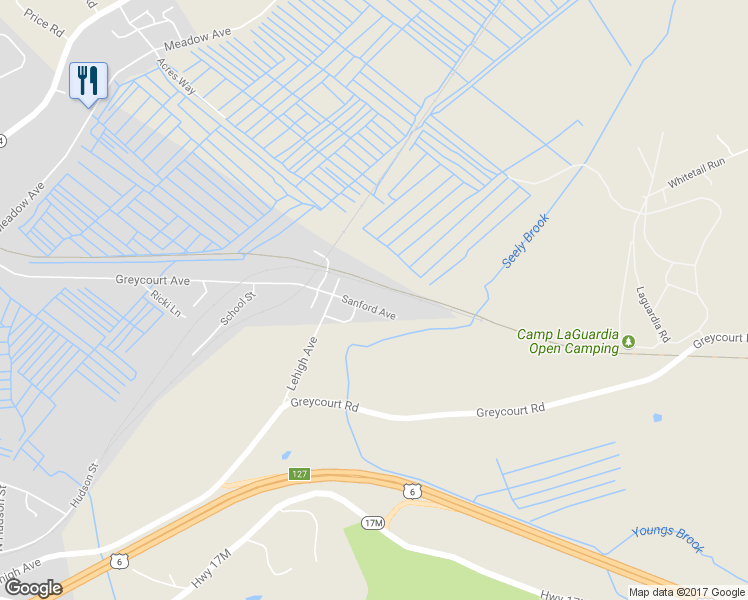 map of restaurants, bars, coffee shops, grocery stores, and more near 9 Sanford Avenue in Chester