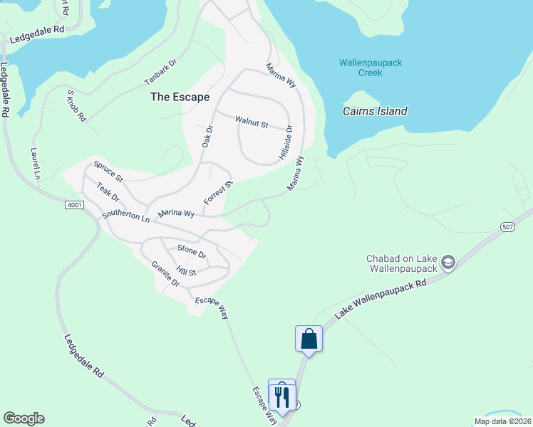 map of restaurants, bars, coffee shops, grocery stores, and more near 136 Granite Dr in Greentown