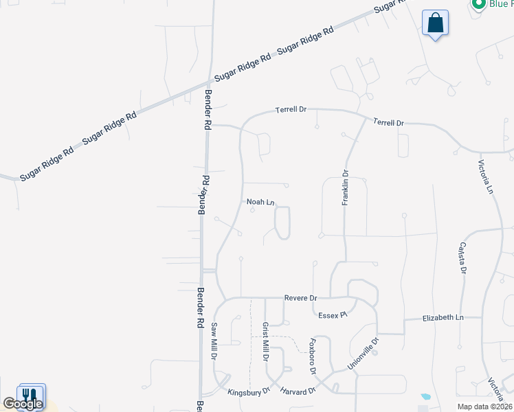 map of restaurants, bars, coffee shops, grocery stores, and more near 9001 Lyman Court in North Ridgeville