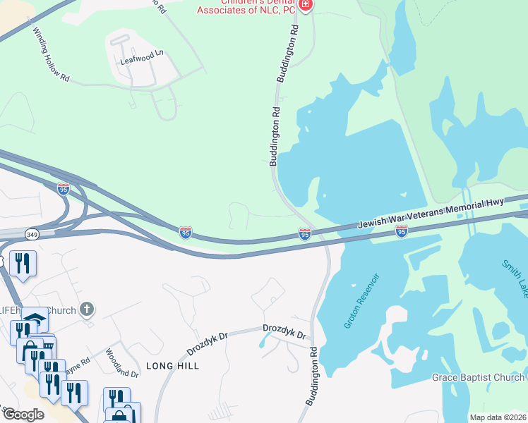 map of restaurants, bars, coffee shops, grocery stores, and more near 44 Roberts Road in Groton