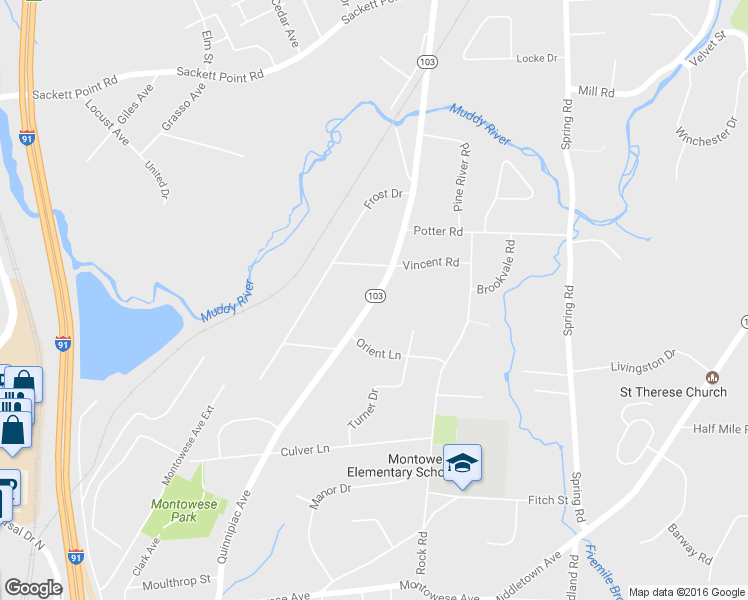 map of restaurants, bars, coffee shops, grocery stores, and more near 457 Quinnipiac Ave in North Haven