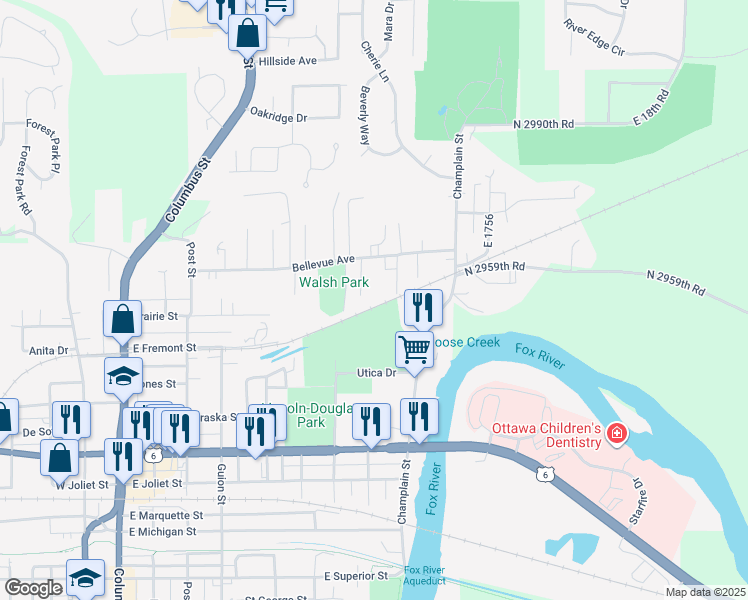map of restaurants, bars, coffee shops, grocery stores, and more near 1927 Pratt Lane in Ottawa