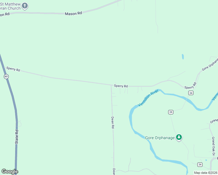 map of restaurants, bars, coffee shops, grocery stores, and more near 8706 Dean Road in Vermilion