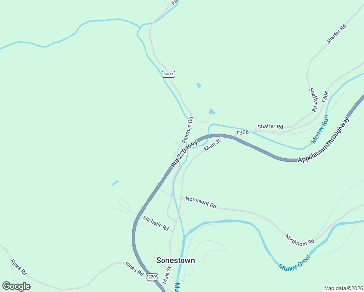 map of restaurants, bars, coffee shops, grocery stores, and more near 43 Outlet Road in Muncy Valley