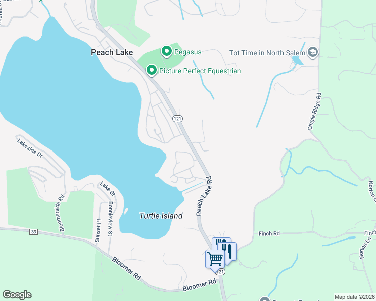 map of restaurants, bars, coffee shops, grocery stores, and more near 1 Orchard Drive in North Salem