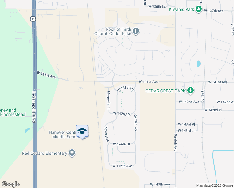 map of restaurants, bars, coffee shops, grocery stores, and more near Heritage Way in Cedar Lake