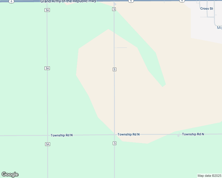 map of restaurants, bars, coffee shops, grocery stores, and more near County Road 5 in McClure