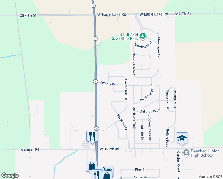 map of restaurants, bars, coffee shops, grocery stores, and more near 441 Tramore Avenue in Beecher