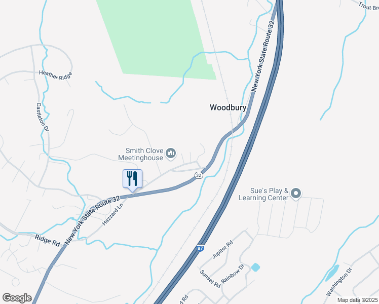 map of restaurants, bars, coffee shops, grocery stores, and more near 59 Quaker Road in Woodbury