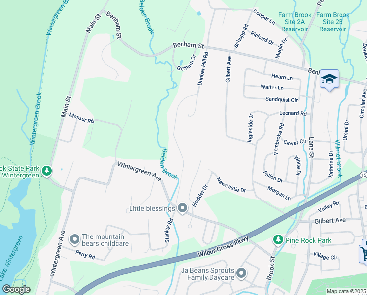 map of restaurants, bars, coffee shops, grocery stores, and more near 96 Dunbar Lane in Hamden