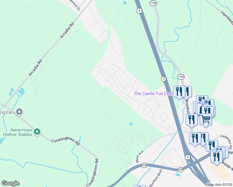 map of restaurants, bars, coffee shops, grocery stores, and more near 4311 Whispering Hills in Chester