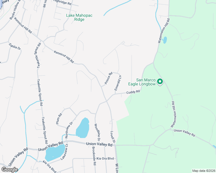 map of restaurants, bars, coffee shops, grocery stores, and more near 14 Prince Road in Mahopac