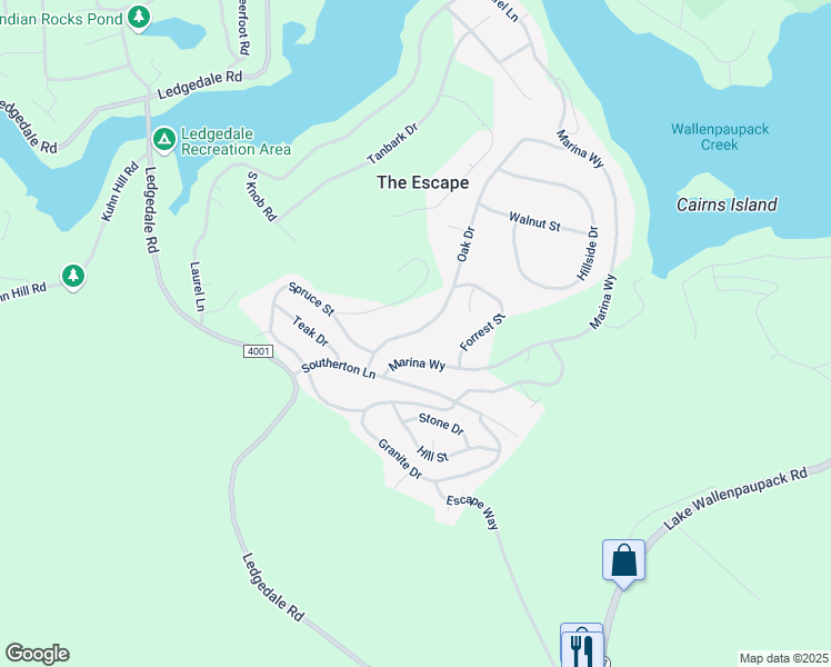 map of restaurants, bars, coffee shops, grocery stores, and more near 466-696 Oak Drive in Greentown