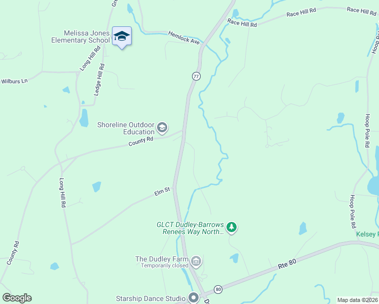 map of restaurants, bars, coffee shops, grocery stores, and more near 2631 Durham Road in Guilford