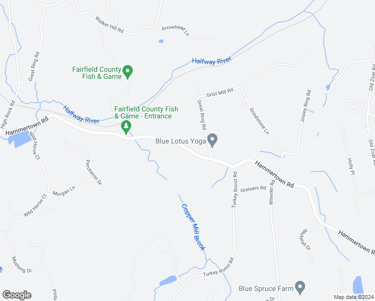 map of restaurants, bars, coffee shops, grocery stores, and more near 235 Hammertown Road in Monroe