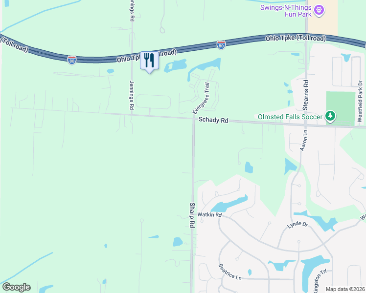 map of restaurants, bars, coffee shops, grocery stores, and more near 8874 Sharp Road in Cuyahoga County
