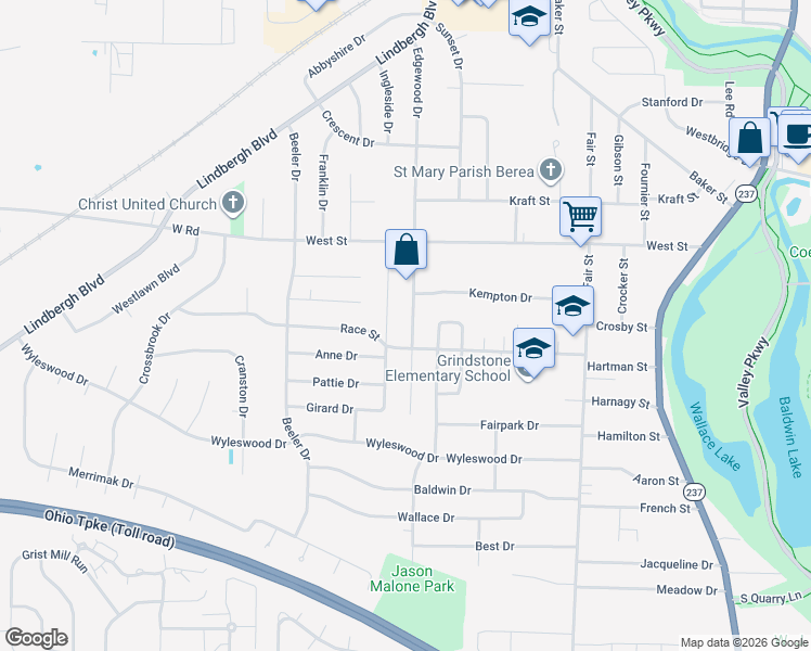 map of restaurants, bars, coffee shops, grocery stores, and more near 367 Adrian Drive in Berea