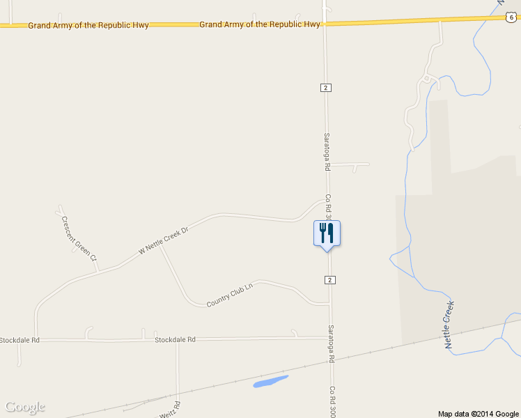 map of restaurants, bars, coffee shops, grocery stores, and more near 3220 West Nettle Creek Drive in Morris