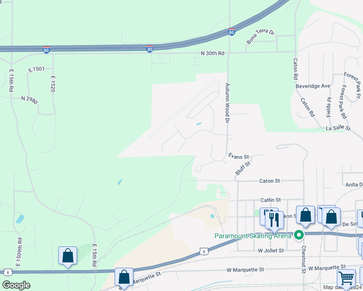 map of restaurants, bars, coffee shops, grocery stores, and more near 1928 Parkhill Lane in Ottawa