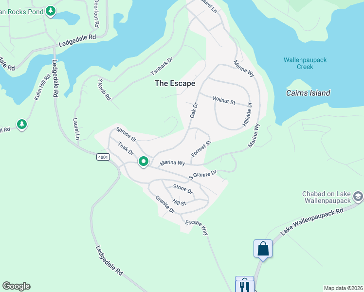 map of restaurants, bars, coffee shops, grocery stores, and more near 466-696 Oak Drive in Greentown