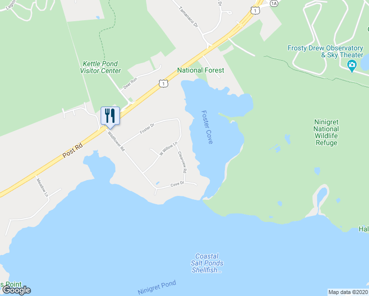 map of restaurants, bars, coffee shops, grocery stores, and more near 128 Clearview Road in Charlestown